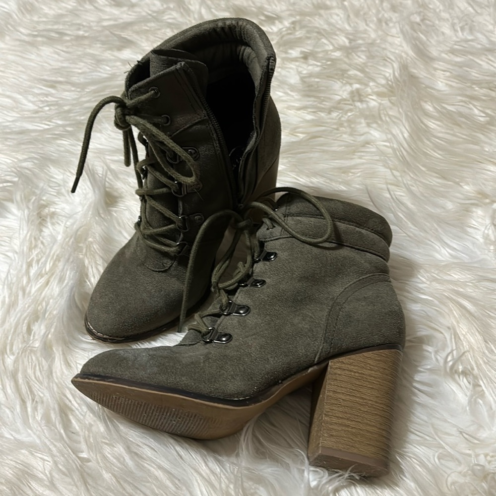 Candies lace up high heeled boot